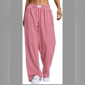 Lomon Red and White Gingham pajama Pants M
